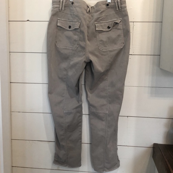 White House Black Market Gray/Khaki Straight Crop Pants Size 14 - Picture 3 of 10